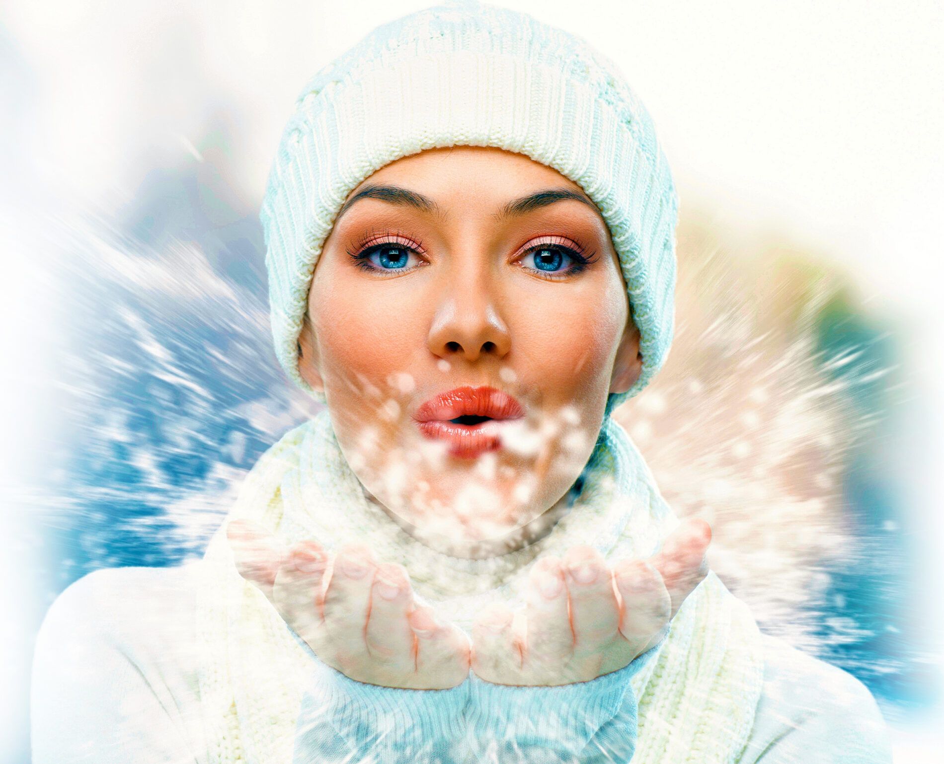 All airco Dame die koude lucht uitblaast